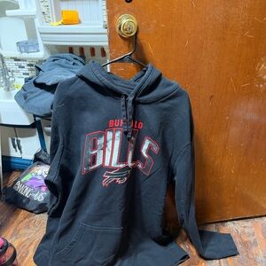Black Buffalo Bills Women's Cowl Hoodie Sweater